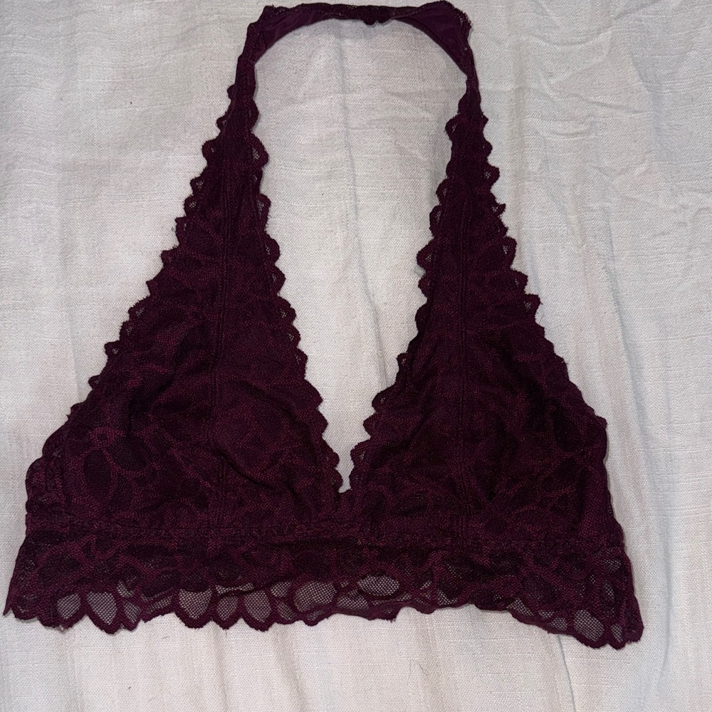 PINK Victoria's Secret Deep Burgundy Lace Bralette